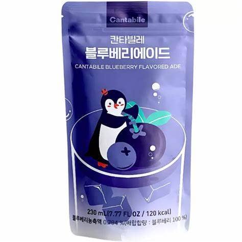 Cantabile Blueberry Ade Pouch Drink pack of 10x230ml (Korea)