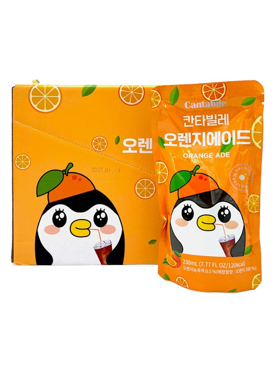 Cantabile Orange Ade Pouch Drink pack of 10x230ml (Korea)